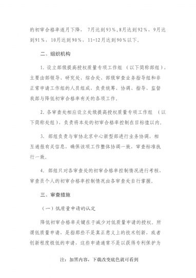《实用新型审查部关于2013下半年降低初审合格率的工作方法》(试行)_知识产权零距离网(IP0.cn)
